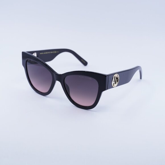 Marc Jacobs MARC 697/S 0807 FF Sunglasses Black Cat Eye Frame, Violet Lenses - Picture 1 of 10